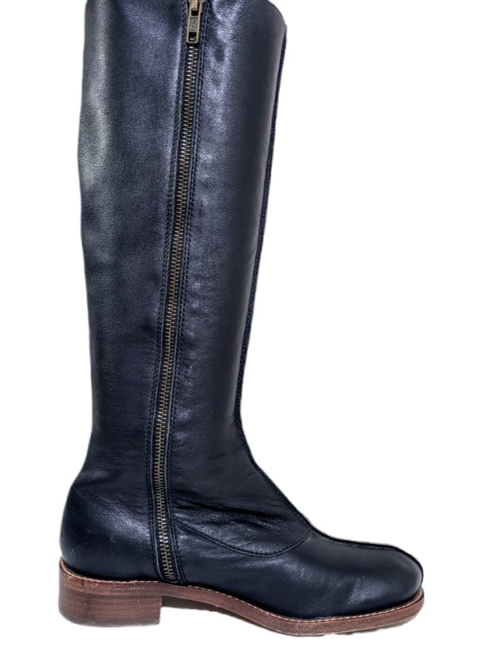 Gee WaWa Over the Calf Zip up Leather Medallion Boots Women's Sz 6M - Picture 5 of 8